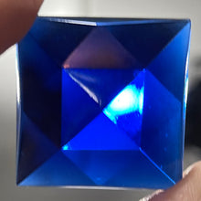 Load image into Gallery viewer, 30mm square cobalt blue faceted jewel