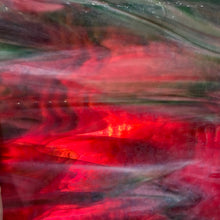 Load image into Gallery viewer, B334521 bullseye cranberry pink, emerald green, white ripple 90 COE 8.75 x 10