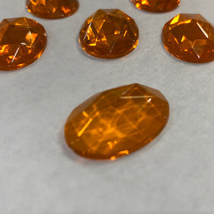 Sale: 18mm x 25mm orange faceted oval jewel