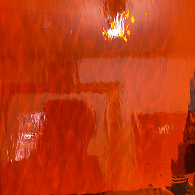 O171W oceanside orange waterglass 96 COE 11 x 16