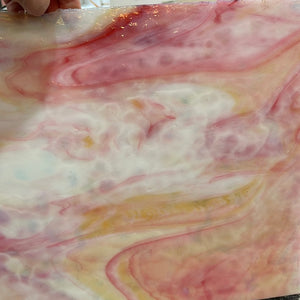 Y1027RG youghiogheny white opal, amber, gold pink mottled 11.5 x 12