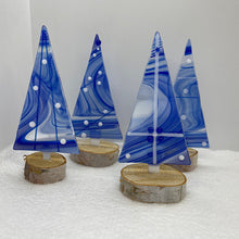 Load image into Gallery viewer, Blue &amp; white swirl Christmas trees