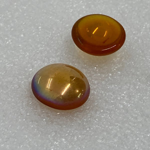 SALE:  15mm medium amber iridescent smooth jewel