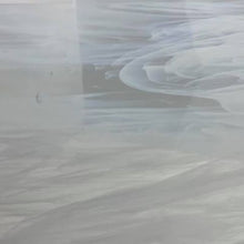 Load image into Gallery viewer, O309S oceanside clear/white wispy 96 COE 12 x 16 (translucent)