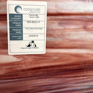 O60585CCF oceanside sierra red pearl opal 96 COE 8 x 12