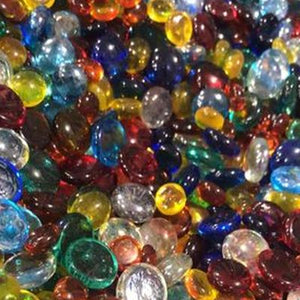 SALE:  Glass nuggets small & medium in rainbow assortment, 8 oz